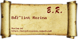 Bálint Rozina névjegykártya